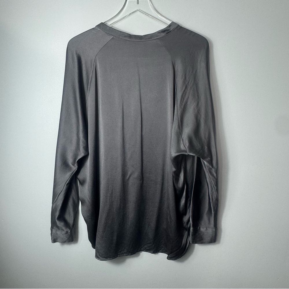 VInce Gray silk longsleeve top size Large 2174 - Picture 3 of 3